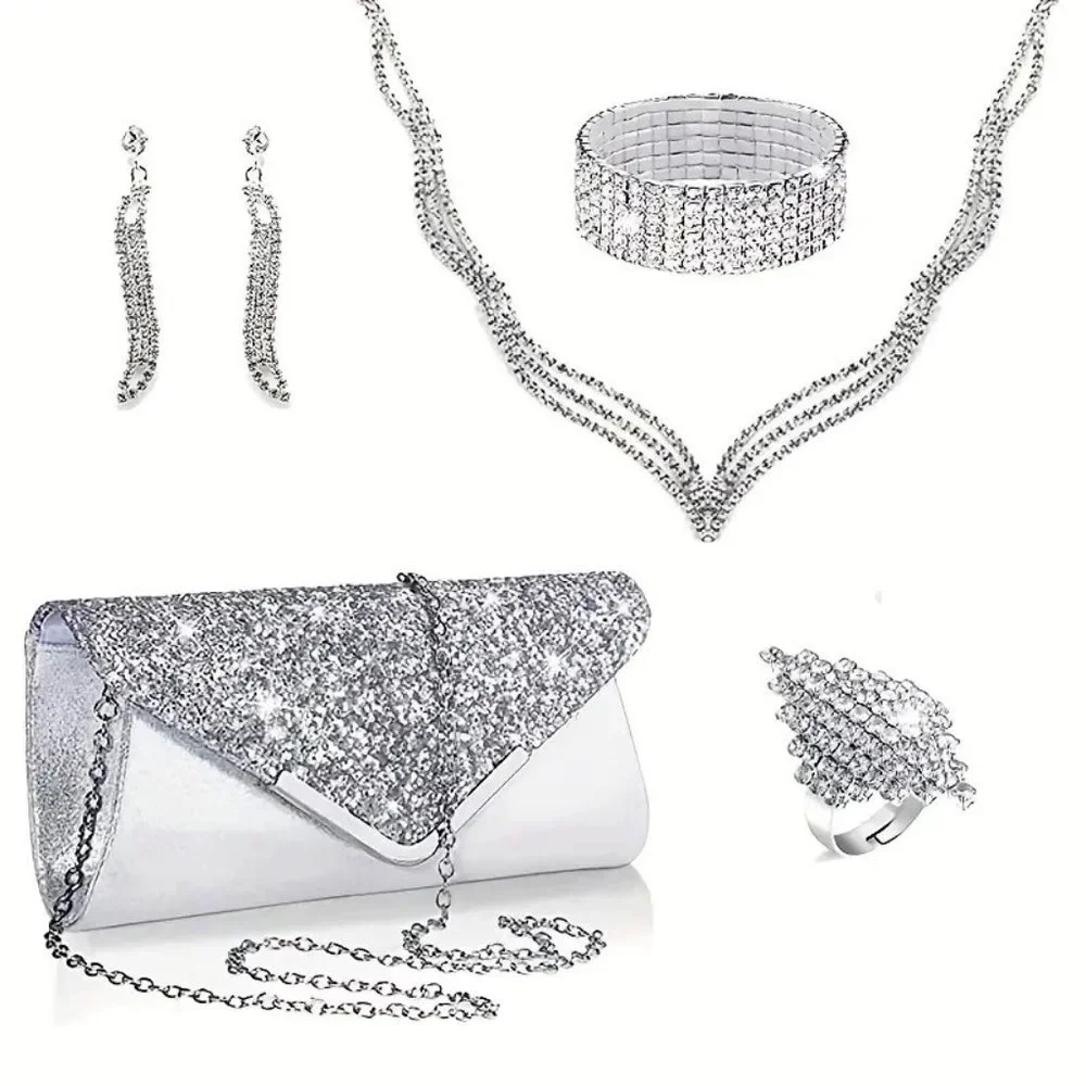 DIAMOND BAG AND JEWELRY SET - Picture 1 of 1